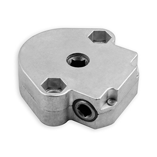 DIWARO S064 Rolladengetriebe 4:1 Kurbelgetriebe, Antrieb 6 mm Innensechskant, Abtrieb 7 mm Innensechskant, mit Endanschlag, Kegelradgetriebe, Schneckengetriebe für Rolladen Stahlwelle im Rolladenkasten, Getriebe für beidseitige Verwendung geeignet