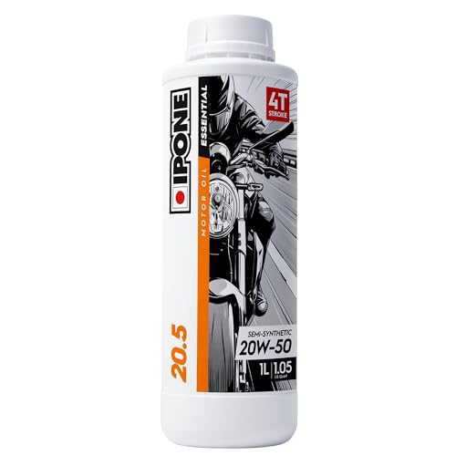 IPONE – Aceite de Motor para Moto 4 Tiempos 20W50 20.5 – Bidón 1 Litro - Semisintético - Gama Essential - Protección eficaz del motor - Fiable y accesible - Uso regular de la moto