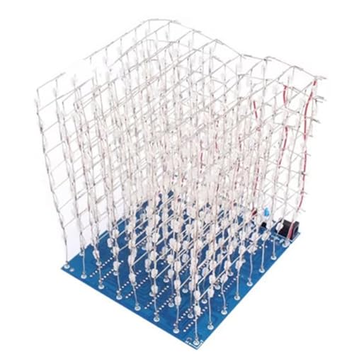 OSJYEGW3d8 8x8x8 3mm Squareard LED�d�q�ߋ�͂񂾕t���L�b�g4.5-5.5V Mini 3D LED Cube DIY Electronics�v���W�F�N�g�L�b�g