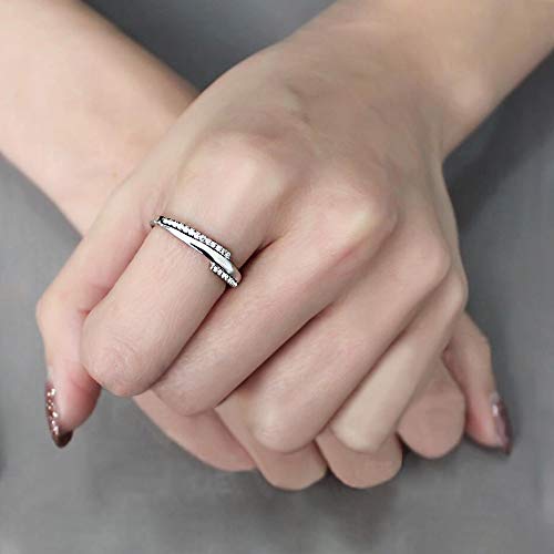 Jude Jewelers Stainless Steel Eternity Style Wedding Band Ring (Silver, 6) #TOP1
