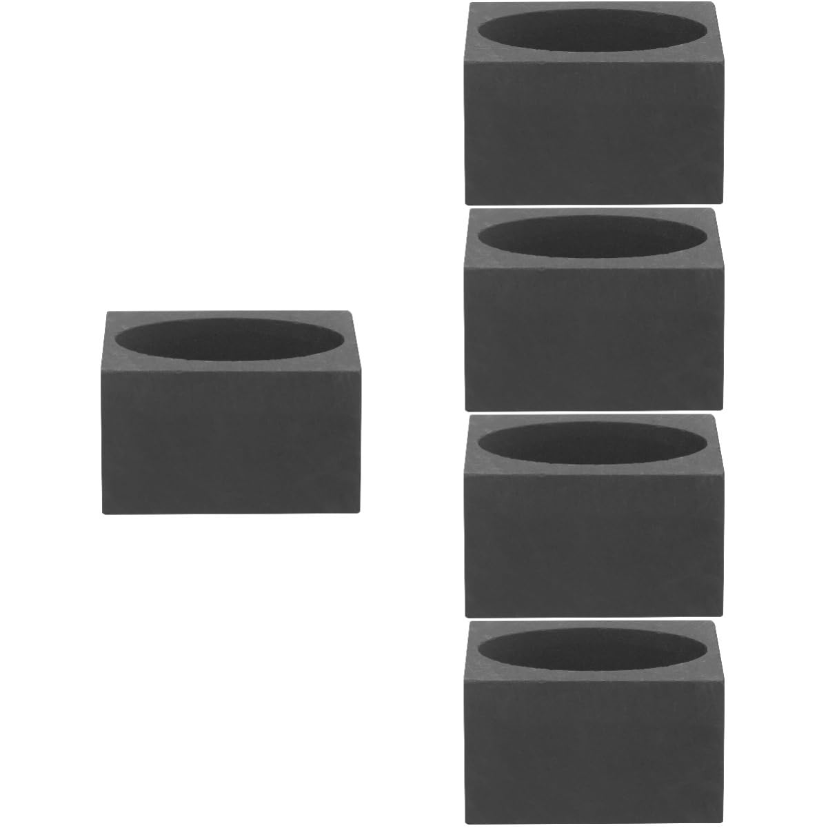 5 Stück Graphit Gussform Herzform für Gold Silber und Hochtemperaturbeständig Langlebig Einfach zu Bedienen für Gießarbeiten Labor und Schulprojekte