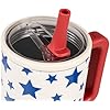 HydroJug Traveler - 40 oz Water Bottle with Handle & Flip Straw - Fits in Cup Holder, Leak Resistant Tumbler-Reusable Insulated Stainless Steel & Rubber Base - Gifts for Women & Men, Americana