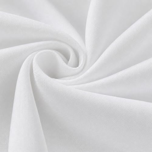 Image of 2-Pack Round 90-inch White Table Cloths, Solid Stain and Wrinkle Resistant Circular Tablecloth, Premium Plain Weave Polyester Fabric Table Linen Covers for Hotel, Banquet
