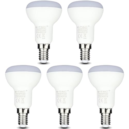 VTAC E14 LED Light Bulb, R50 Reflector Bulb Small Screw, 4.8W 470lm, 40W Equivalent, Warm White 3000K, SES LED Spotlight Bulbs Screw Fitting, 120° Wide Angle, Non-dimmable, Pack of 5 [Energy Class F]