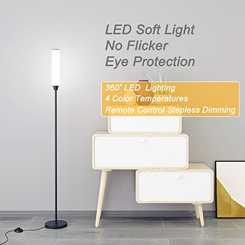 Nukanu Floor Lamp with Remote Control,Bright Floor Lamps for Living Room/Bedroom/Office, Stepless Adjustable 3000K-6000K Colors and 10-100% Brightness,Standing Light with Foot Switch (Black) by Nukanu - Image 4