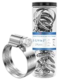 PEROMI 24PCS Heavy Duty Hose Clamps Stainless Steel 304,1-1/4