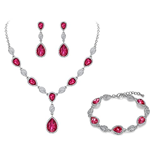 Clearine Crystal Tear Drop Wedding Jewelry Set – Elegant Accessories