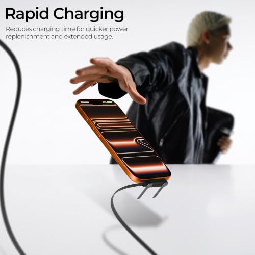 Image of Zebronics Wattz 100CC2 Type-C to Type-C Cable, 1.5m Braided, 100W PD, 5A Fast Charging, 480Mbps Data Transfer, Charge & Sync, Phone Holder, Mobile, Tablet & Laptop Compatible (Black)