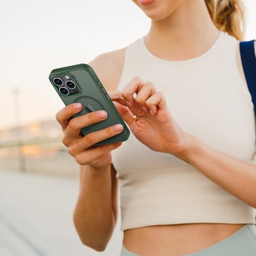 Hython Case for iPhone 16 Pro Case Magnetic Translucent Matte Phone Cases 6.3" [Compatible with MagSafe] Thin Slim Fit Shockproof Bumper Hard Protective Cover for Women Men Girls, Dark Green by Hython - Image 6