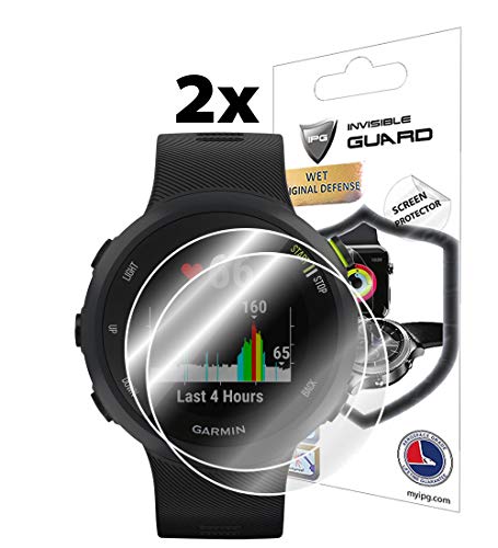 IPG for Garmin Forerunner 45S (39MM) Smartwatch Screen Protector (2 Units) Invisible Ultra HD Clear Film Anti Scratch Skin Guard - Smooth/Self-Healing/Bubble -Free by