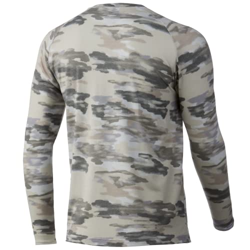 Huk Mens Waypoint Long Sleeve | Performance T-Shirt +50 Upf Shirt, Edisto - Khaki, X-Large Us #TOP1