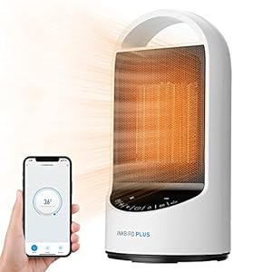 INKBIRDPLUS Wifi Elektrische Kachel 1500W, Elektrische Verwarming met LED Scherm, App Bediening, Spraakbediening, 3 Verwarmingsmodi, 24-uurs Timer, Meervoudige Bescherming, voor woonkamer, Slaapkamer