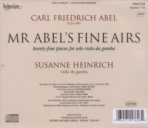 Carl Friedrich Abel: Mr Abel's Fine Airs - Werke für Gambe solo