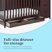 Graco Hadley 5-in-1 Convertible Crib & Changer (Espresso) – GREENGUARD Gold Certified, Fits Standard Crib Mattress, Converts to Toddler Bed and Full Bed, 4 Adjustable Mattress Heights