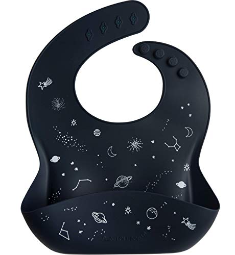 Loulou Lollipop Silicone 2 pack Bib set - Space/Slate, waterproof 2 pk for baby, infant, toddler2