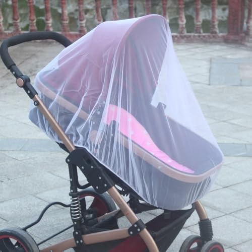 Mosquitera Universal Para Cochecito, Cubierta De Malla Transpirable Para Cochecito De Bebé Y Cochecito, Accesorio Protector Fácil De Instalar, Color Blanco