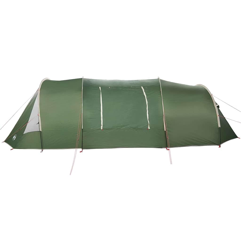 Tunnelzelt für 5 Personen Grün Weiß 805x405x211 cm wasserdicht UV-beständig Familien-Camping Garten Zelt mit Vorzelt Belüftung E-Port Licht-Haken