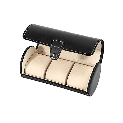Huangj-0527 Boîte de rangement montre, organisateur exquis, boîte d'affichage en cuir PU Simple, support Boîte à montres(Noir)