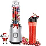 🍉【Licuadora Portátil de Batidos Potente y Rápida】Con su motor de 400W y una velocidad de más de 25000 RPM, solo necesitas presionar un botón durante unos segundos, licuadora puede prepararte una bebida suave y delicada. Perfecto para zumos de frutas y verduras, somoothies, batidos, milkshake, mermeladas, salsas, y alimenticios para bebé. ❗Nota: Después de trabajar durante 1 minuto, por favor deje que la licuadora descanse durante al menos 1 minuto para evitar la sobrecarga de la máquina.