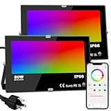 ILC LED Flood Light 80W, 8000LM, Outdoor RGB Color...