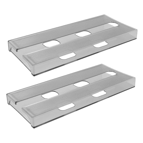 PRETYZOOM 2Pcs Stemware Drying Rack Under Shelf Glasses Storage Organizer Plastic Holder for Efficient Drying and Space Optimization Kitchen and Bar Transparent