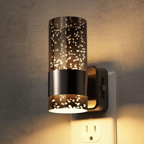 Image of L LOHAS LED Night Lights Plug into Wall, Acrylic Bubble Night Light,Dimmable Nightlight with 0-100 LM, 3000K Plug in Night Light with Dusk to Dawn Sensor, for Bathroom Hallway Bedroom