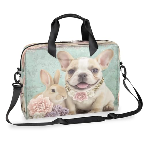Bolso para portátil 15.6-16 pulgadas con diseño de perro y conejo miniatura 1