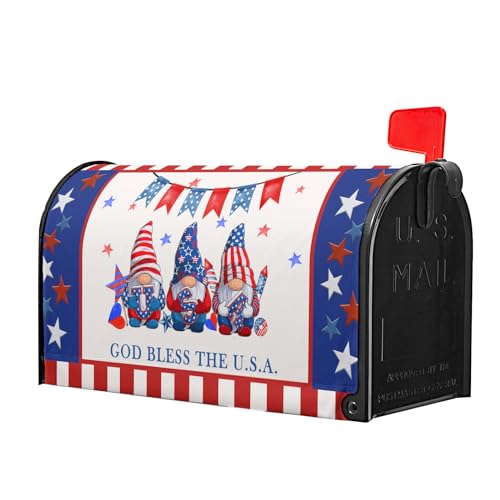 Image of American Patriotic Mailbox Covers Magnetic Standard Size 18 inchX21 inch American Flag Magnetic Mail Box Covers 4Th of July Holiday Mailbox Wraps Post Letter Box Cover for Garden Yard Outside