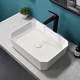 Davivy 19.7'' X 14.6'' Rectangle Vessel Sink with Pop Up Drain,Bathroom Vessel Sinks,Bathroom Sinks