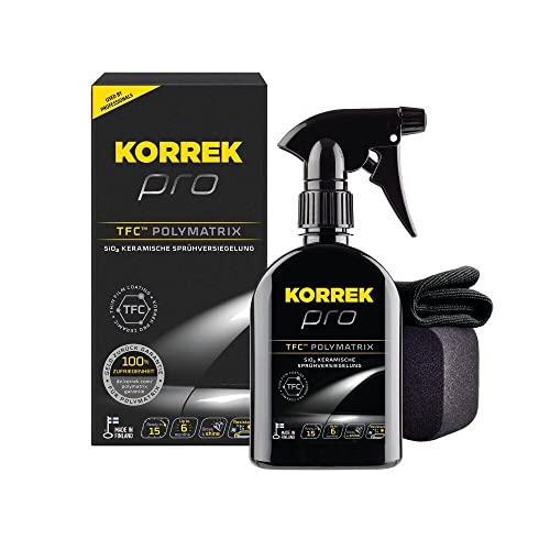 KORREK Pro TFC Polymatrix Ceramic Versiegelung Autopflege Set 350 ml Nano Lackversiegelung Auto inkl. Schwamm und Mikrofasertuch Keramikversiegelung für tiefe und langanhaltende Autopolitur