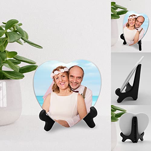 Image of ADFSTONE Personalized Ceramic Photo for Headstone,Waterproof Picture Frame for Grave,Custom Cemetery Tombstone Pictures,Porcelain Funeral Portrait,Memorial Monument Photo for Burial Stone Heart