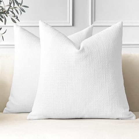 JOTOM Set of 2 White Cushion Covers Cover