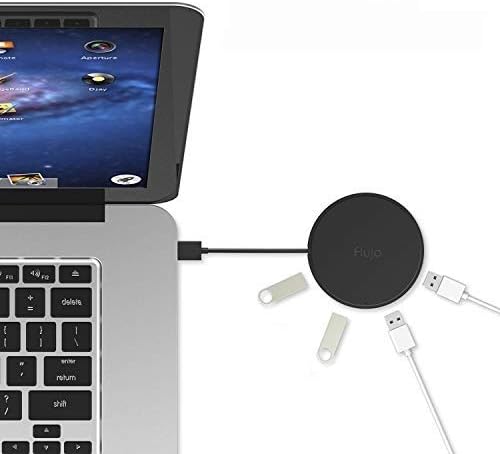 Flujo 4 Port Ultra Slim Portable USB 3.0 HUB with Foldable Cable for MacBook, Ultrabook and Laptop