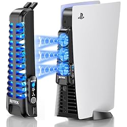 Mejor Ventilador Usb Kytok Ventilador de Refrigeración para la Consola PS5, Silencioso, 3 Velocidades, Luz LED, 3 Ventiladores y Puerto USB (Negro)
