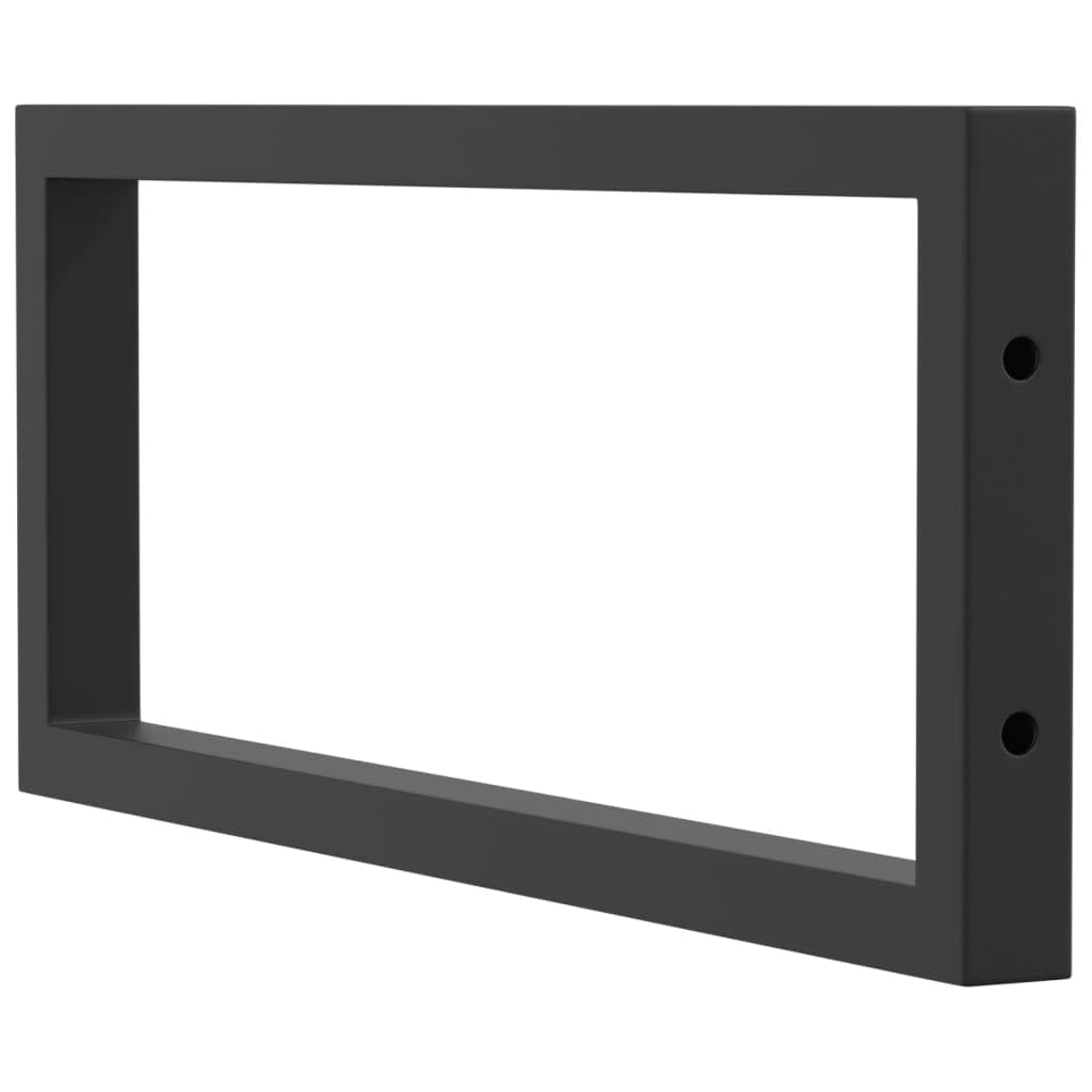 2 soportes para lavabo, color negro, rectangulares, de acero, 20 x 50 cm, montaje en pared para soporte de consola y estante en el baño o la cocina