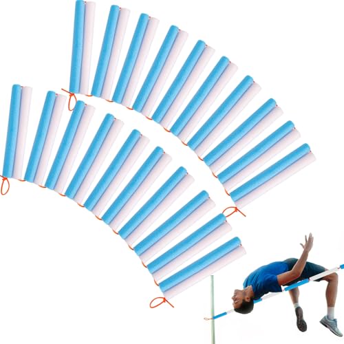 meiqidi 2 Pack Elastic Crossbar, 32.8 ft High Jump Training Equipment, Long Pole Vault Elastic Bungee Cord for High Jump Practice, Adjustable Track Long High Jump Bungee Elastic Crossbar