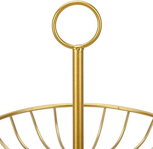 3-Tier Fruit Bowl, Fruit Basket Holder Countertop Metal Fruit Bowls Fruit and Veg Storage Decorative Fruits Basket Stand (Gold)