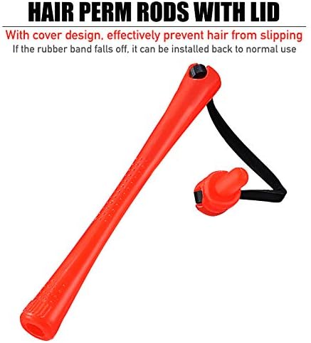 60 Pieces Hair Curling Rods Non-Slip Hair Rollers Plastic Cold Curling Rods Short Curler Rod with Elastic Rubber Band Perm Bars Hairdresser Styling Tool (Red, 0.5 cm / 0.2 inches)