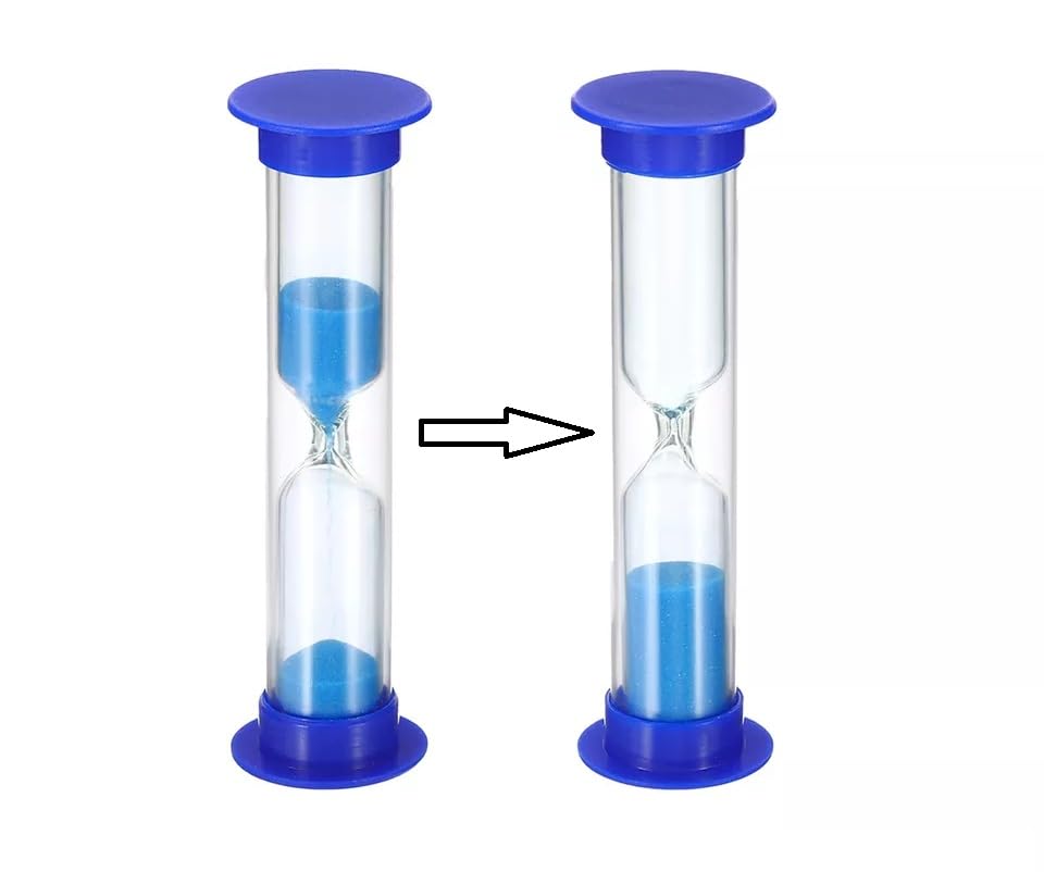 Confezione da 12 clessidra con sabbia blu, timer per conto alla rovescia da 2 minuti, per bambini che lavano i denti, giochi, aule, casa e cucina