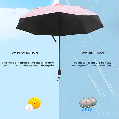 Image of Kraptick Printed Travel Umbrella for Rain, UV, Wind Proof, Water-Proof Umbrella for Men /Women /Boys /Girls /Kids (UMBR-02)