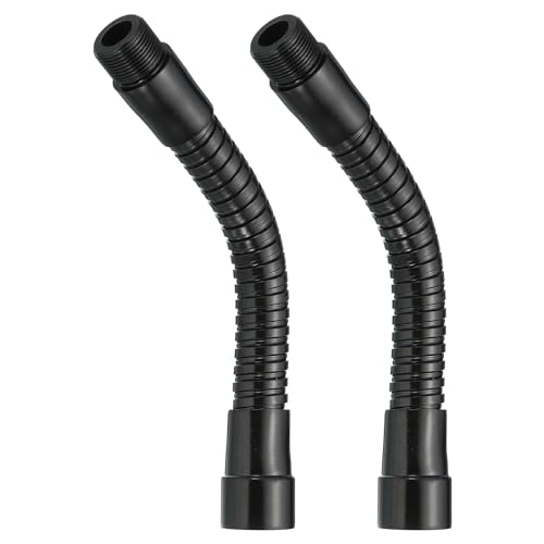 PATIKIL 6 Microphone Gooseneck, 2Pcs 5/8-27 Thread Metal Universal Hose Flexible Arm Gooseneck Tube Extension for Multifunction DIY, Black