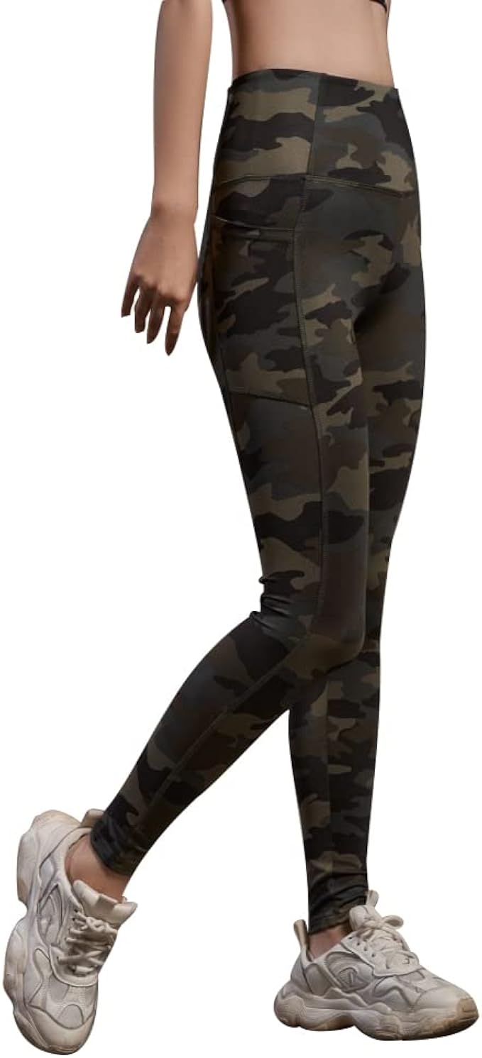 Amazon Co Jp ヨガウェア ヨガパンツ レディース レギンス 吸汗 速乾 ハイウエスト 柄 ホットヨガ フィットネス スポーツウェア トレーニング ランニング ストレッチ ポケット付き 伸縮性 9分丈 人気 おしゃれ ファッション