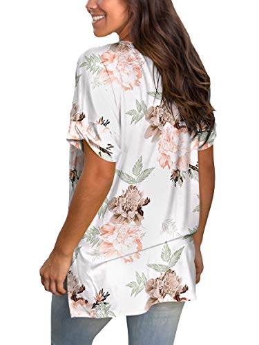 Sampeel Womens Tshirts Short Sleeves Cute Juniors Tops Beach Printed Tunics Side Split S thumb #3