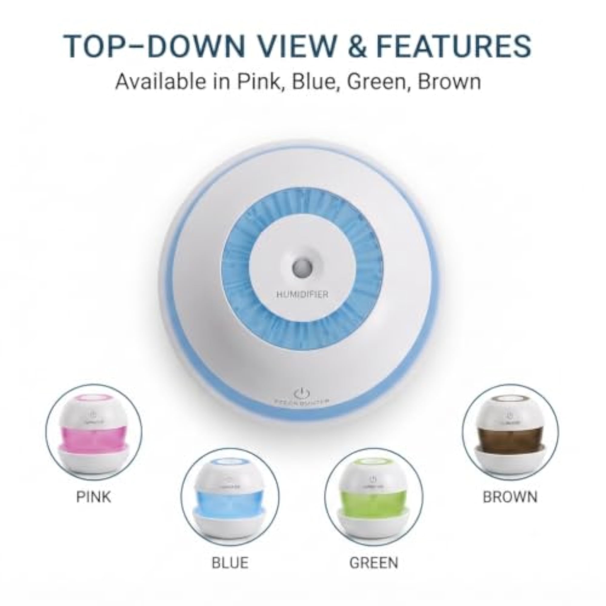 Portable Air Moisturizer and Aroma Diffuser with LED Light