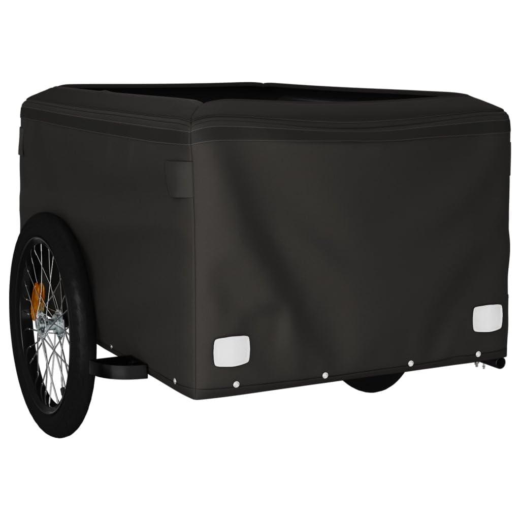 Remolque de Carga de Bicicleta de Servicio Pesado, Marco de Hierro de la Capacidad 45kg, diseño Plegable para el Desplazamiento en Bicicleta, Transporte Urbano