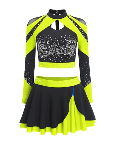 Minijupe en A avec culotte intégrée et crop top de pompom girl