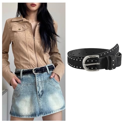 Women's Jeans Belt Adjustable Waistband Fashion Accessory Sueded Rivet Belt For Stylish Outfits2