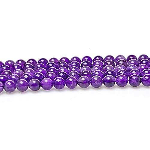 MJDCB Natural Round Stone Beads Purple Crystal 6mm Amethyst Loose Gemstone Beads for Jewelry Making Bracelet Necklace 60pcs - Image 3