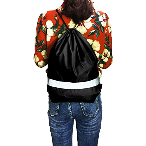Goodtou Drawstring Backpack Draw String Sport Bag Reflective Cinch Sack Backpack Drawstring Bags Bulk 10 Colors #TOP7