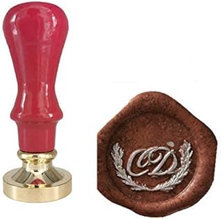 Gpeal - Sello de cera personalizable con diseño de corona de dos letras, ideal como regalo, sobre, sello de cera, color marrón